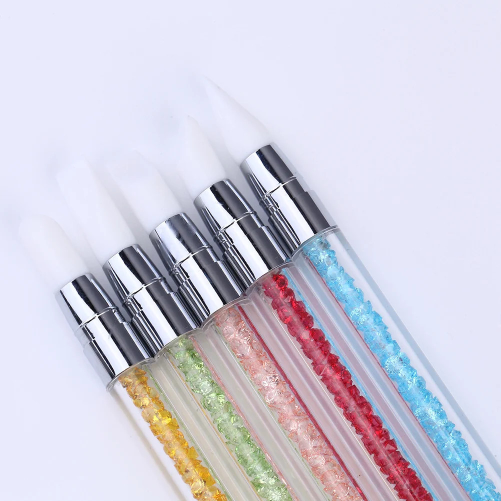 

5pcs Hollow Carving Embossing Pen Silicone Dual Head 3D Nail Art Sculpture Tools Durable Non-Deformation Nail Art Accessories
