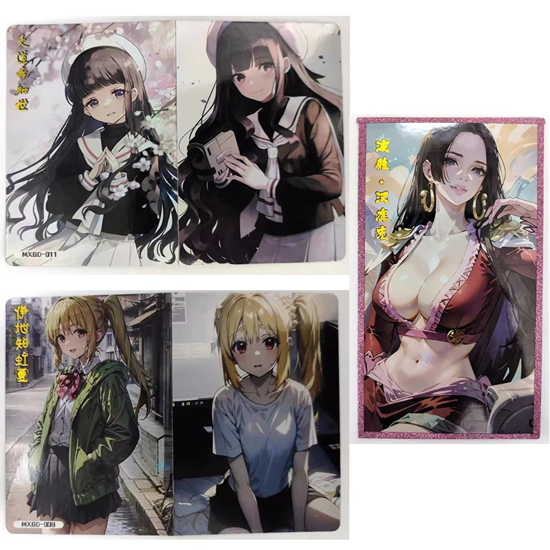 Anime Goddess Story Nezuko Hatsune Miku Tokisaki Kurumi Hancock Makima Yamato Trifold Card Collectible Cards Toy Birthday Gift