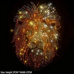 Hot lion head exquisite shiny fashion large cloth stickers hot diamond sequins DIY clothes T-shirt decorative patch clothing acc