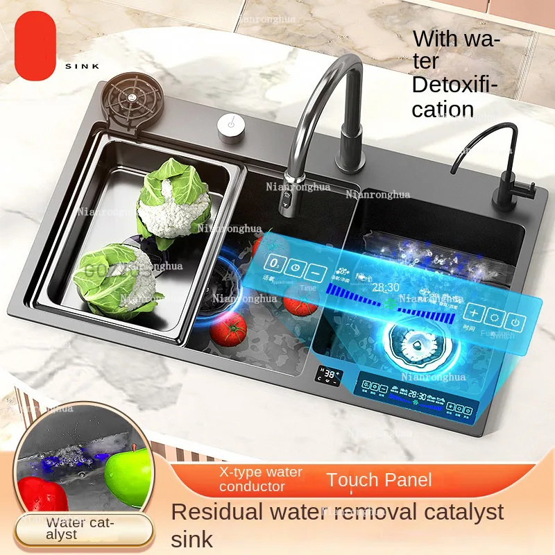 

Stainless Steel Kitchen Sink Vegetable Basin Thickened Large Single Slot Multifunctional Household Dishwashing Undermount Basin