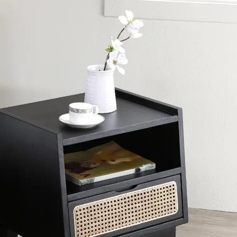 

Smooth Bedside Tables Nightstands Table Luxury Elegance Economy Desk Drawer Bed Wood Coffee Open Cabinets Auxiliary Living Room