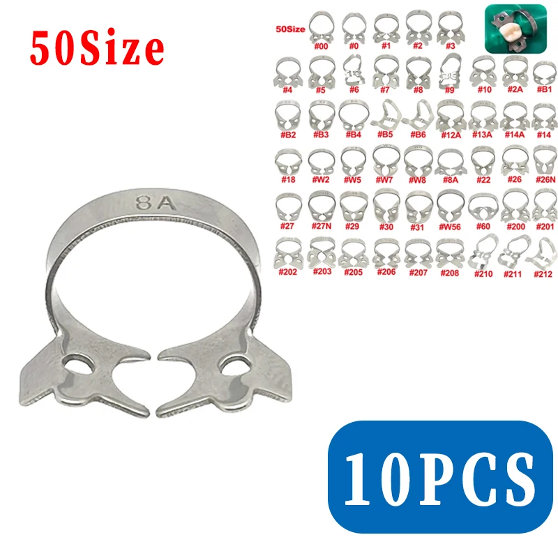 

10 шт., стоматологические резиновые зажимы для плотины, эндодонтические восстановительные зажимы для барьеров, держатель рамы из нержавеющей стали, молярные зубы, стоматологические материалы