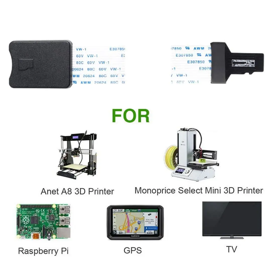 100cm 48CM 60cm TF Male Female To Micro SD Female Male Card Reader Extension Adapter Cable Extender For Car GPS Phone TV Camera