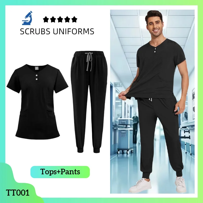 Hurtownia Scrub Suits Hospital Doctor Working Uniform Multicolor Unisex Uniform Nurse Akcesoria Mężczyźni Kobiety Dental Clinic Scrubs