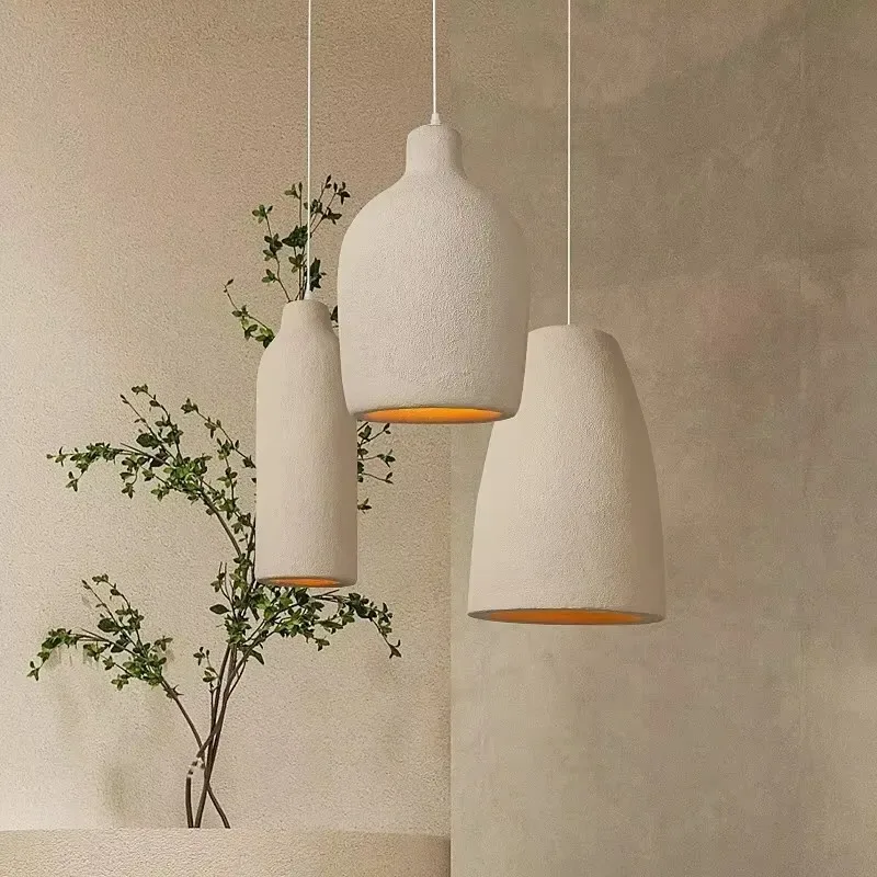 

Wabi-Sabi Japanese Style Yellow Travertine Chandelier LED Bedside Lamp for Modern Bedroom Bar Minimalist Home Deco