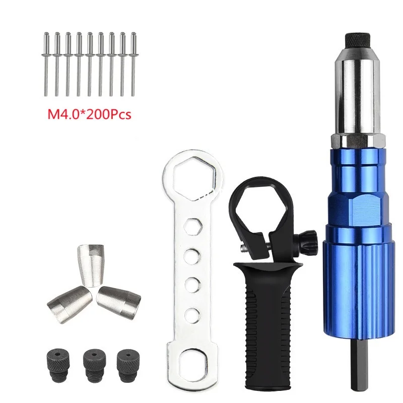 Electric Rivet Gun 2.4mm-4.8mm Rivet Nut Gun Drill Adapter Cordless Riveting Tool Insert Nut Pull Rivet Tool