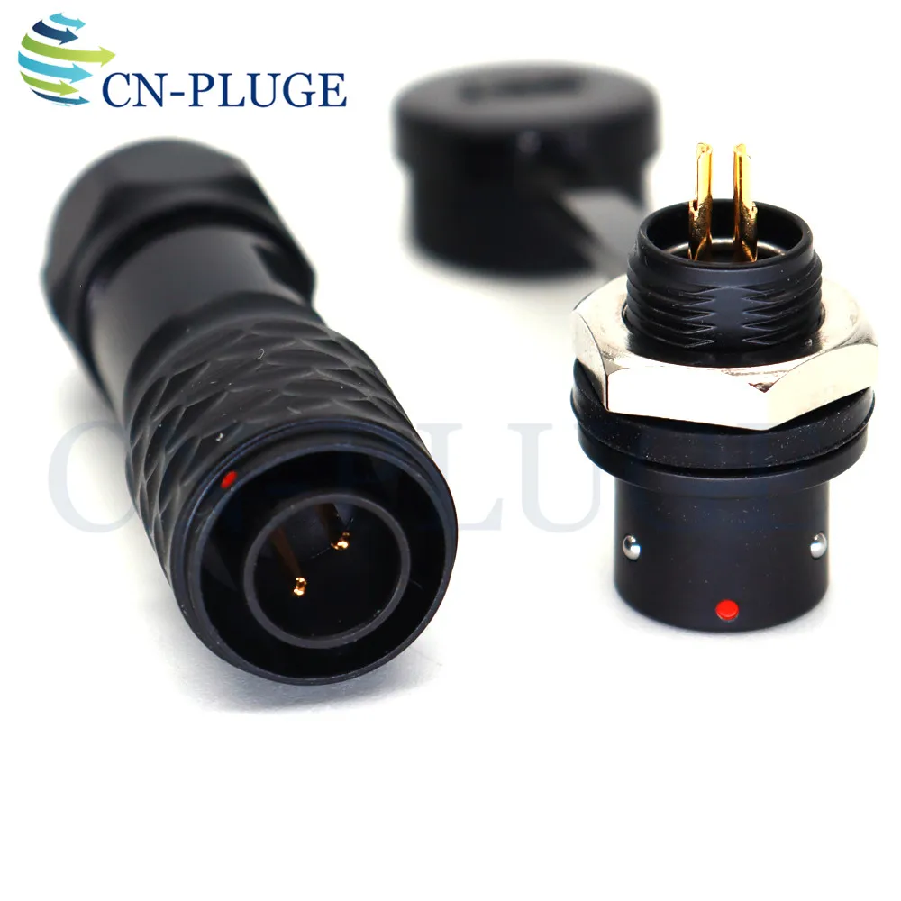 Black SF10 Connector 2, 3, 4, 5-Pin Aviation Plug, Push Pull Self-Locking Plug 10mm, Nut Panel Installation