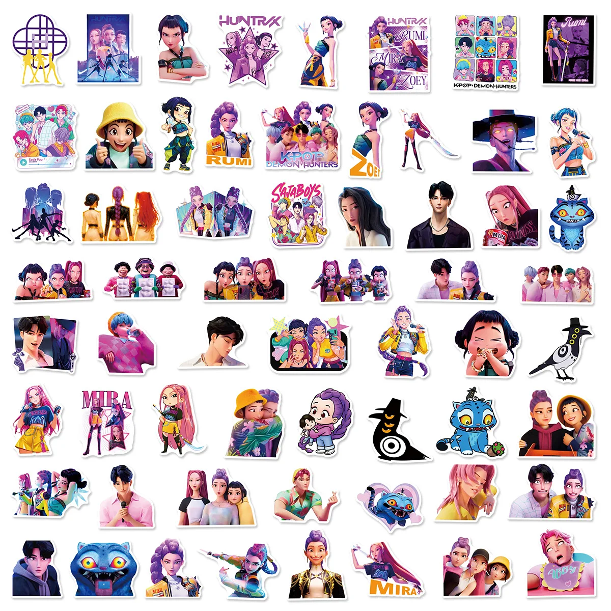 

60PCS KPop Demon Hunters Waterproof Cartoon Comedy Comics Stickers Decoration DIY Notebook Mobile Water Cup Kids Toys Gifts