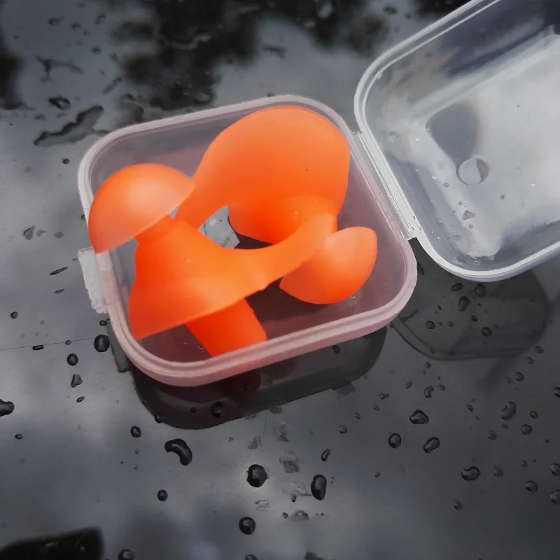 Ear-shaped waterproof earplugs, swimming accessories, spiral earplugs, adult silicone, professional box image 3