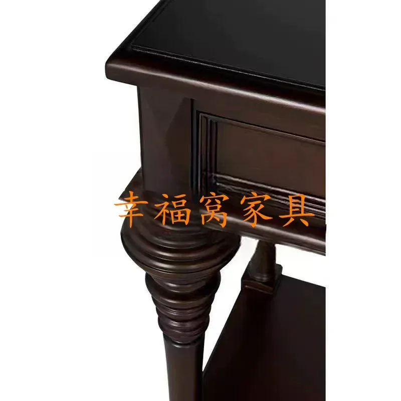 American Rural Solid Wood Entrance Table Simple Modern Corridor Console Black Partition Decorative Cabinet Storage Locker