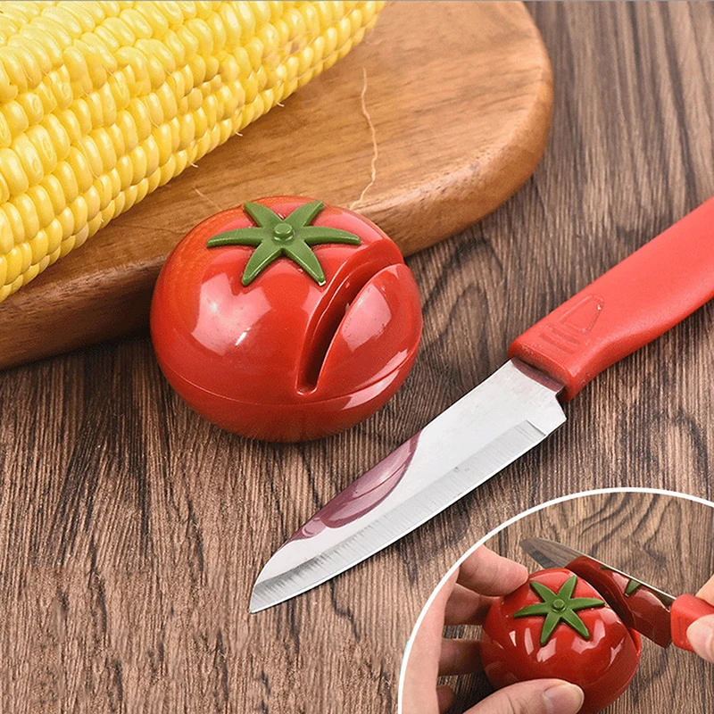 1pc Mini Nette Kreative Tomaten Geformt Schleifstein Messer Spitzer Messer Spitzer Messer Spitzer Werkzeuge Küche Gadgets