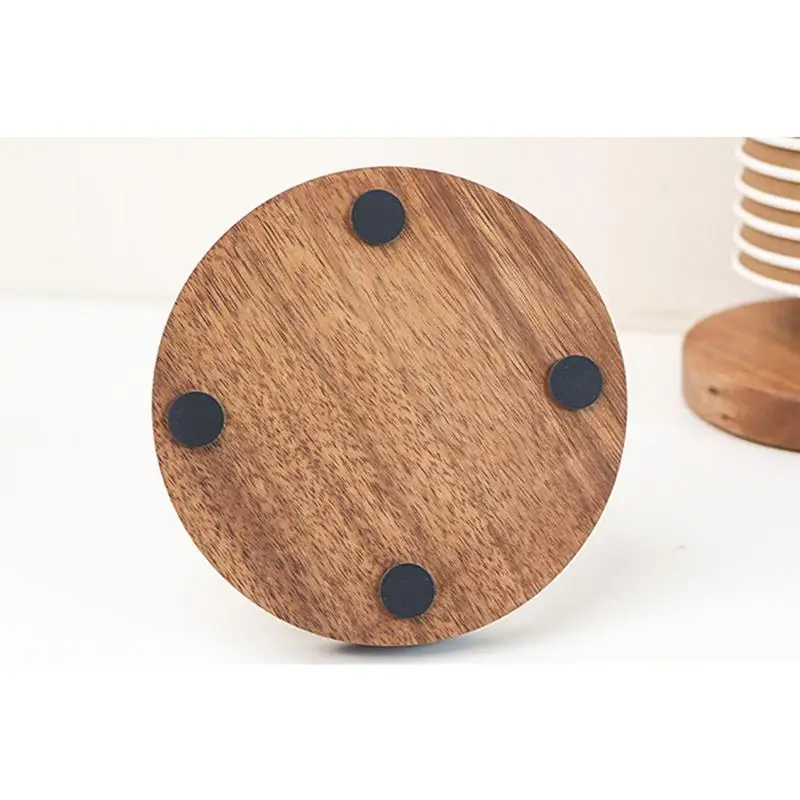 Wooden Cup Storage Rack Creative Round DIY Household Cup Holder For Disposable Paper Cup Counter Desktop Storage Rack
