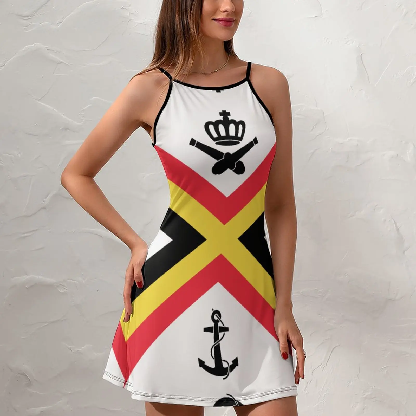 Exotic  Woman's Dress Suspender Dress Naval Ensign of Belgium  Women's Sling Dress Graphic Cocktails Humor Graphic