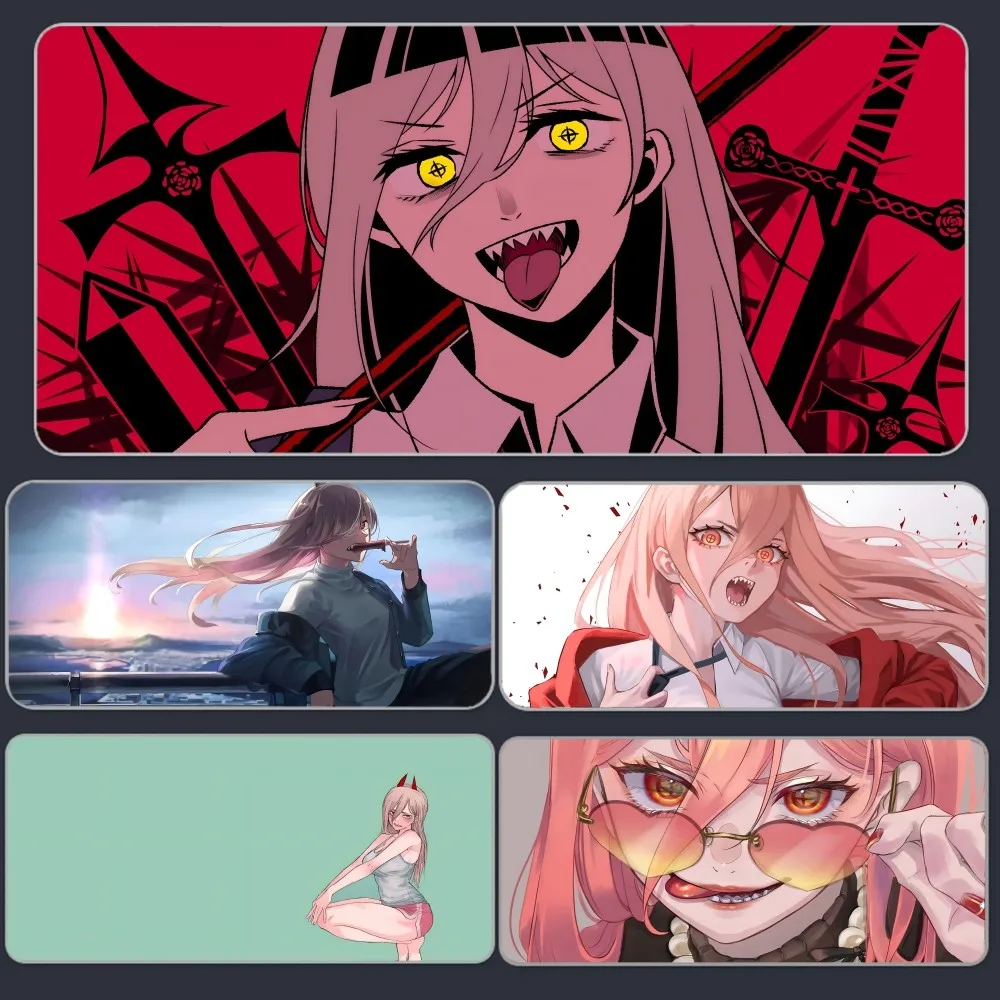 Anime C-Chainsaw M-Man Power Mousepad Large Gaming Mouse Pad LockEdge Thickened Computer Keyboard Table Desk Mat