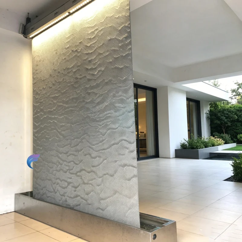 custom.Custom Stainless Steel Mesh Waterfall Fountain Freestanding Cascading Serves As Double-Face Feature Partition