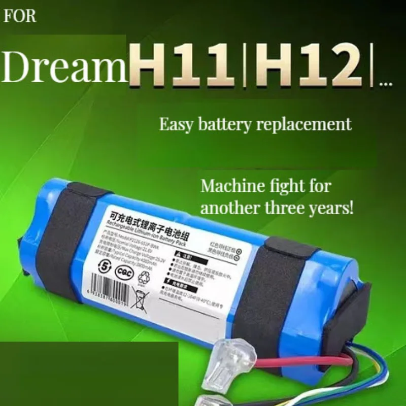 Akumulator 4000 mAh do Dreame H11 MAX H12 VWV8 VWV9 Nowy akumulator litowo-jonowy Rฤczny bezprzewodowy inteligentny odkurzacz na mokro i sucho