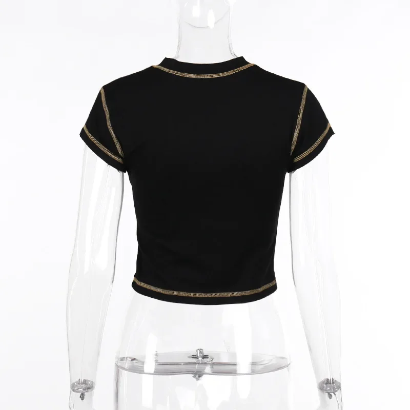 Aushöhlen Crop Top Frauen Sommer Ästhetische Kleidung Druck Y2k Zubehör Oansatz Ropa De Mujer Sexy Roupas Femininas Estilosas – Detail 14