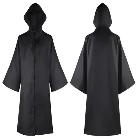 Jedi Master Darth Vader COS Costume Black Long Cloak Cape Unisex Comic Con Halloween Role Play