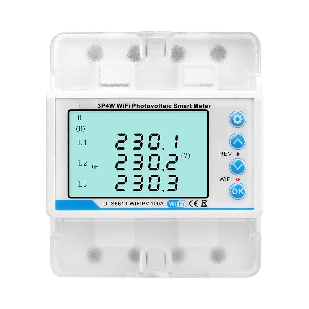 

Three-phase WiFi bidirectional meter power overvoltage undercurrent overload phase loss delay motor protection energy meter