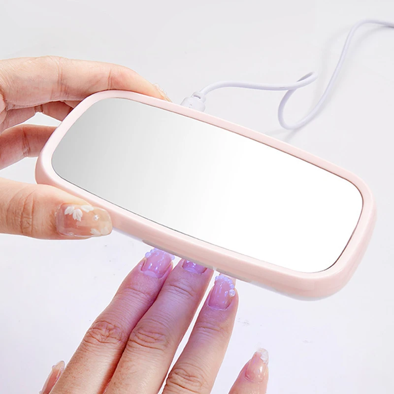 CNHIDS LED Lamp With Makeup Mirror USB Plug UV Nail Drying Lamp Light Portable Gel Nail Polish Dryer Home Use Manicure Tools