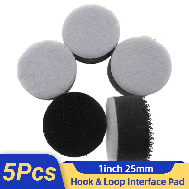 

5 Pcs 1 Inch Cushion Hook Loop Interface Pad 25mm Soft Foam Layer Buffering Pad for Drill Rotry Tools Backing Plate Sanding Disc