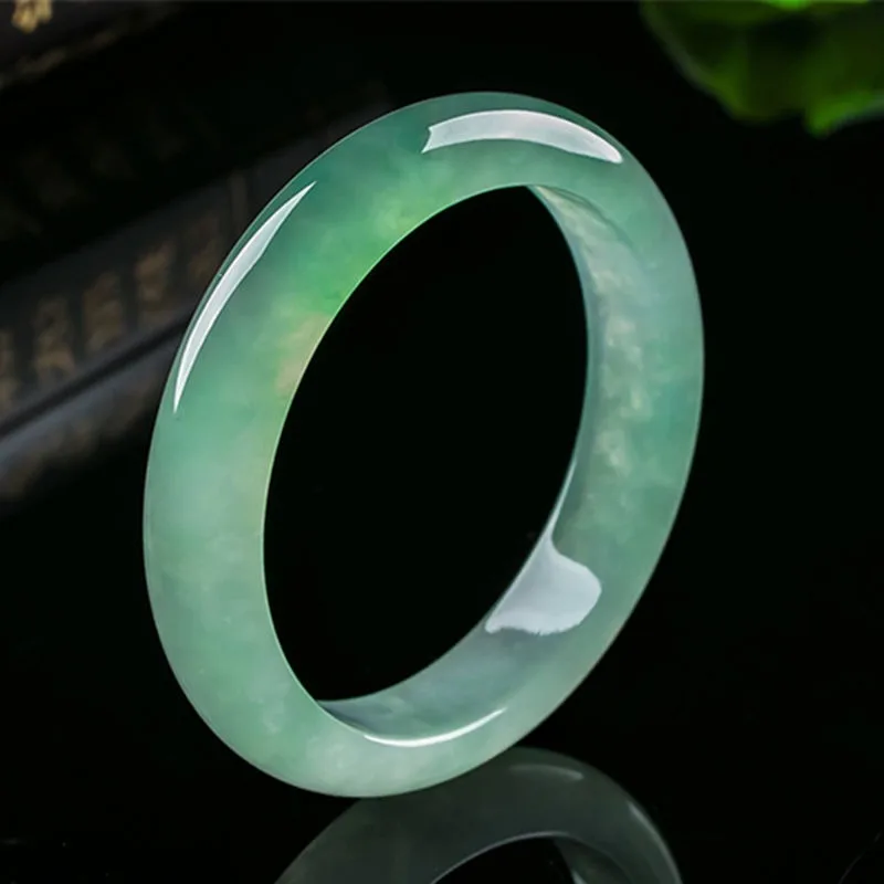 Glutinous Ice Light Green Bracelet Floating Flower Women's Clear Water Concubine Bracelet To Give Gifts