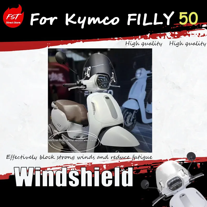 

Kymco Filly50 Front Windshield Upgrade Accessory Rain Guard Windshield Modification for Enhanced Riding Experience
