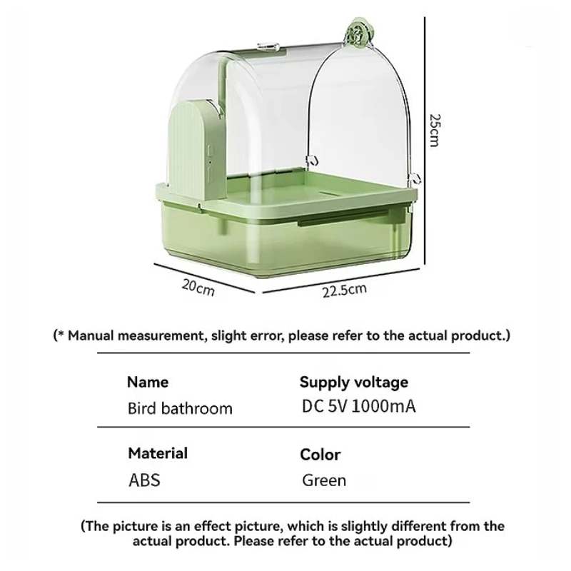 1Set Hanging Bird Bath for Cage 3-in-1 Multifunctional Bathtub / Feeder / House for Parrot Lovebirds Finches Parakeets with Pump