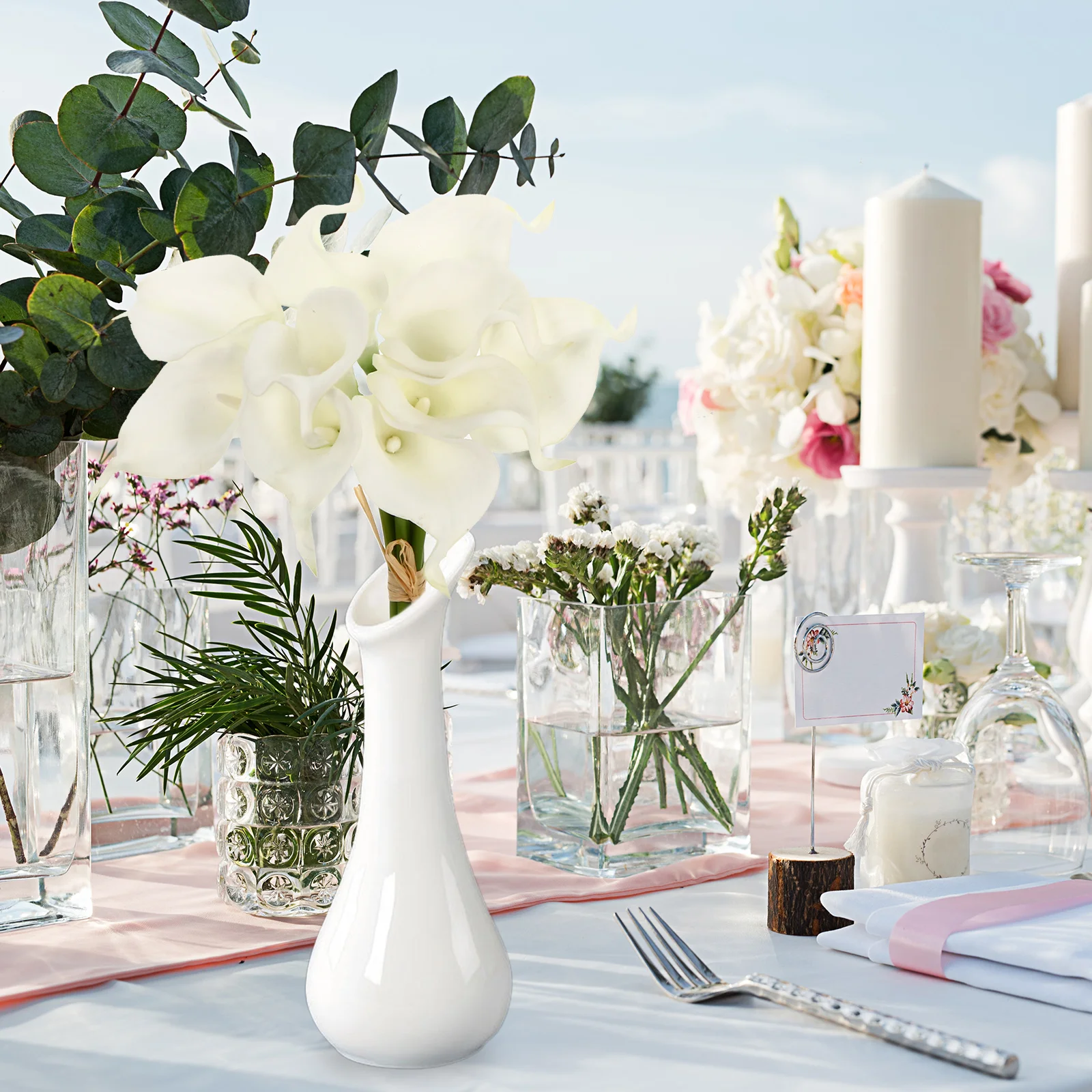 

20 Pcs Simulation Bouquet Artificial Flowers Wedding Decor Indoor Pu Bouquets Fake Bridesmaid