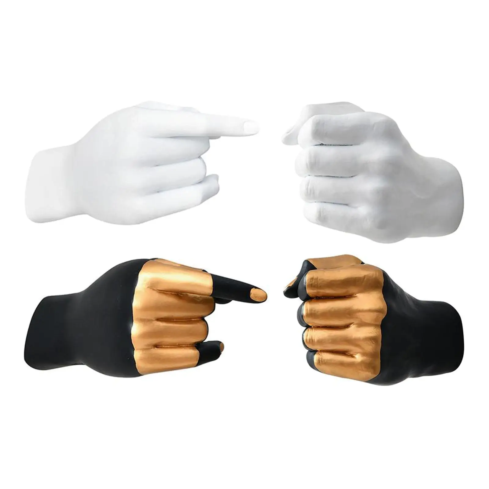 Hand Shaped Figurines Holder Art Vase Decorative Vase White/Black Stand Clear