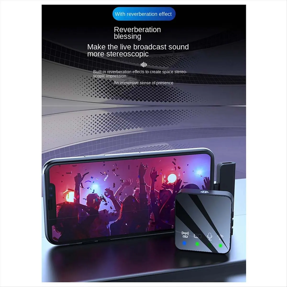 T28C Wireless Lavalier Radio Microphone Noise Cancellation Audio Video Recording Microphone for Smartphone Live