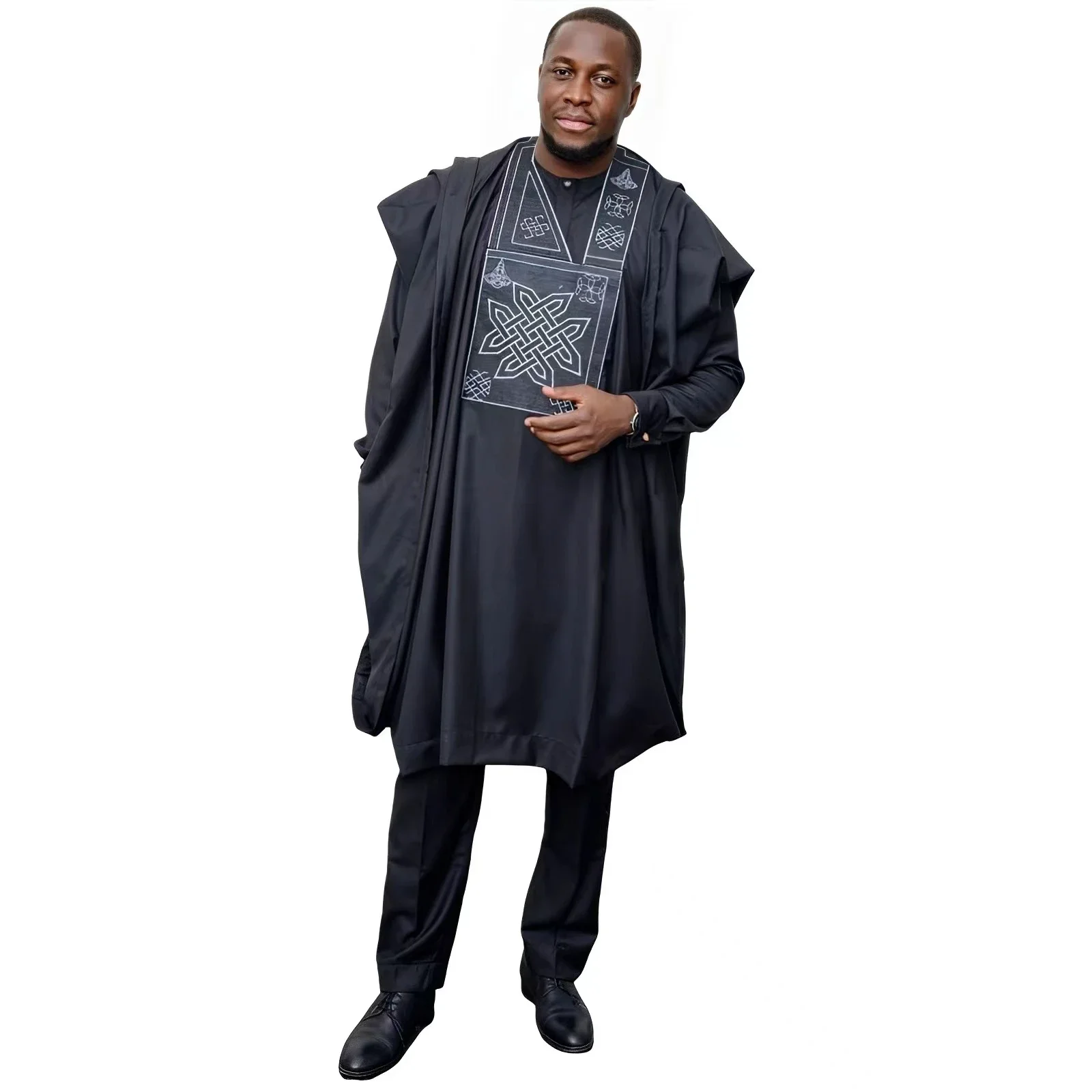African Clothes For Man Bazin Riche Embroidery Design Top Long Sleeve