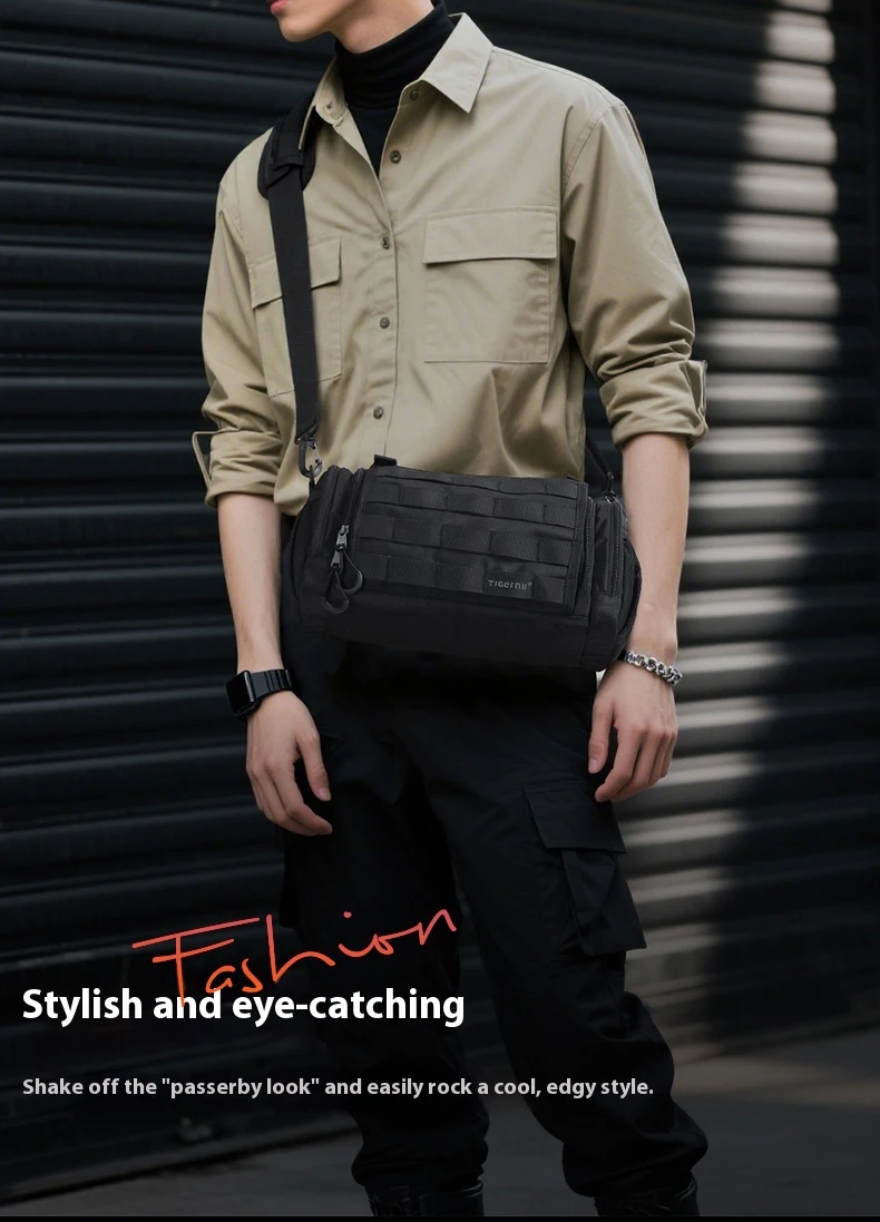 Tigernu Herren-Umhängetasche, taktische Umhängetasche, Herrentaschen, Outdoor-Tasche, Fahrrad-Hängetasche, Sport-Radsport-Umhängetasche, Messenger-Tasche – Detail 3