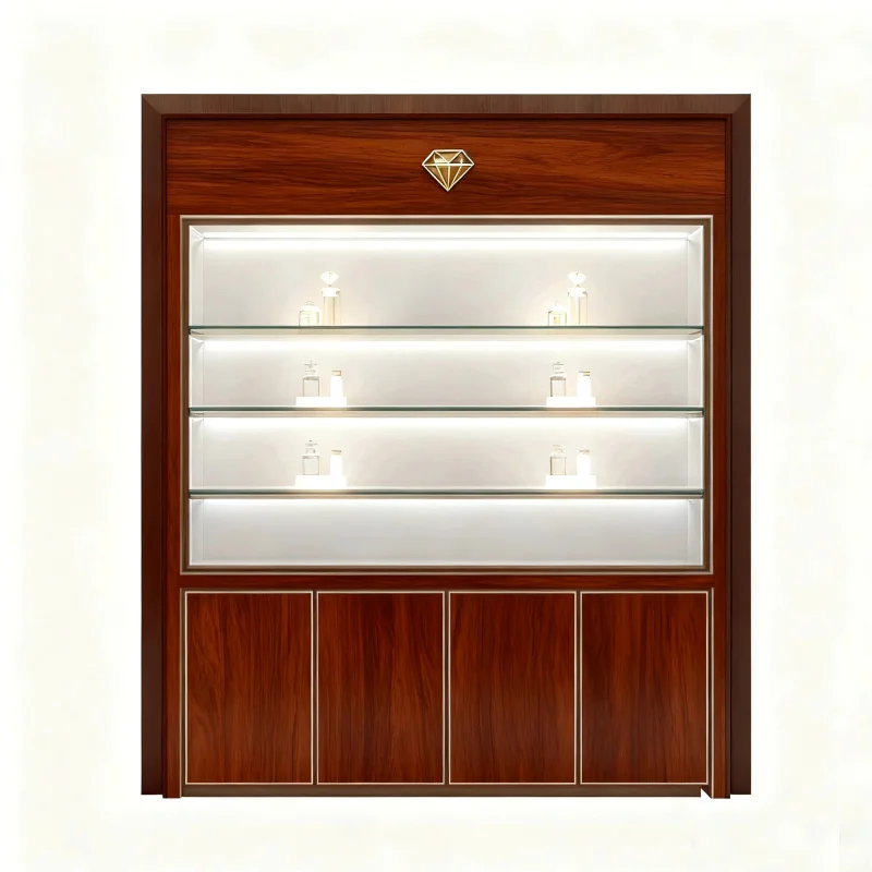 custom.High End Luxury Golden Jewelry Display Showcase Jewellery Shop Interior Design Jewelry Cabinet