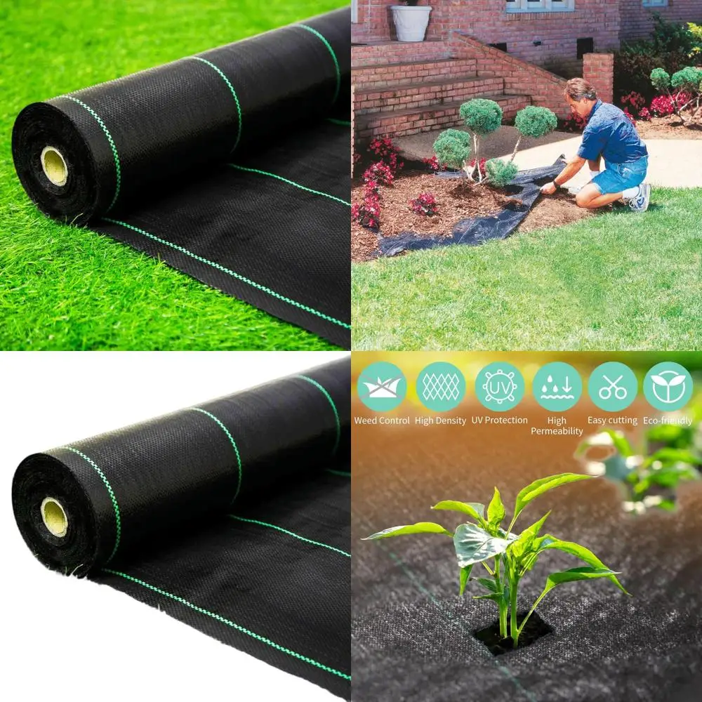 

Ткань для мульчирования 4' x 180' (1.22 x 54.88 м), особо прочная, плотность 3.2 унции, для борьбы с сорняками и укладки грядок