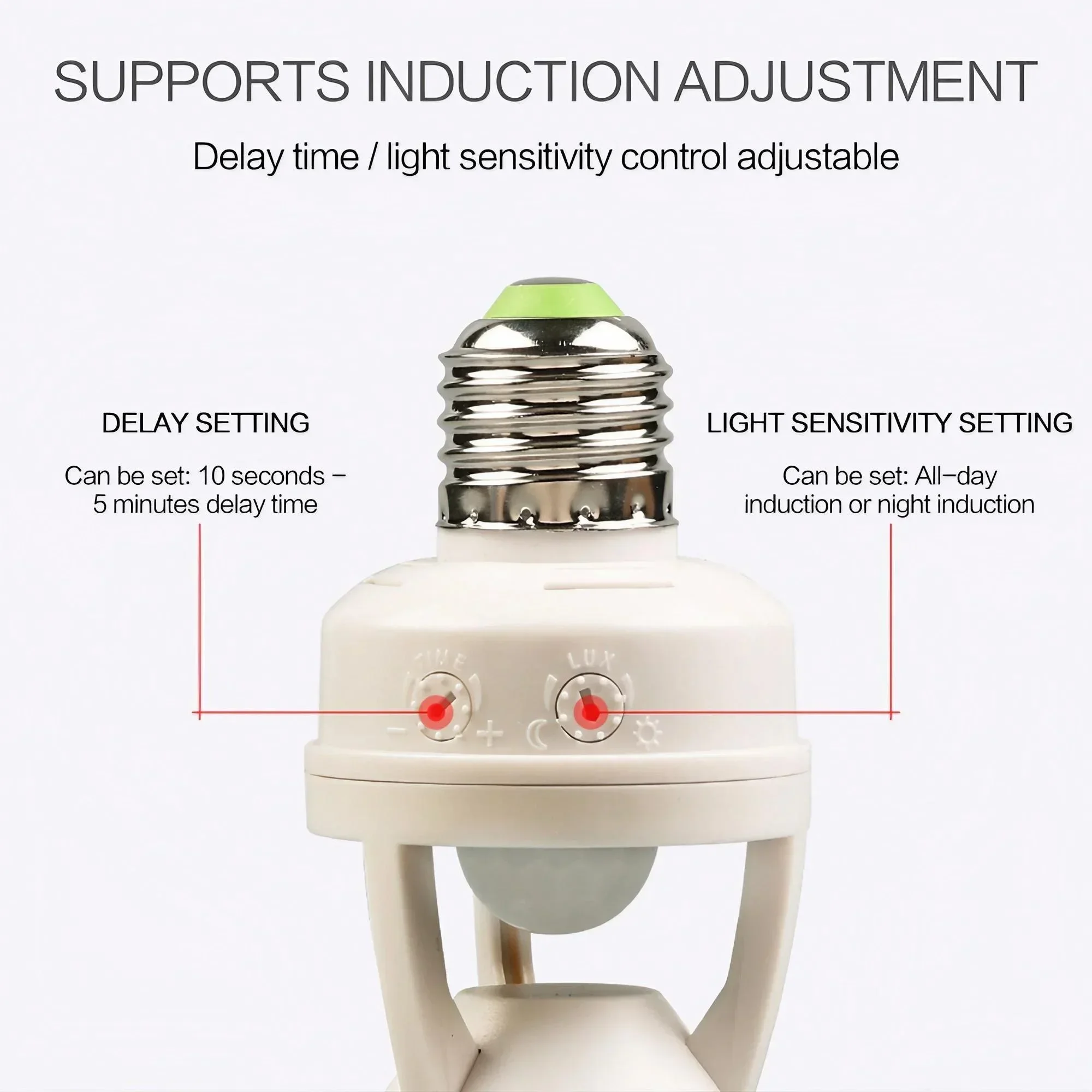 الذكية E27 LED لمبة مستشعر حركة بالأشعة تحت الحمراء كفاءة في استخدام الطاقة حساسية قابلة للتعديل للإضاءة المنزلية #4