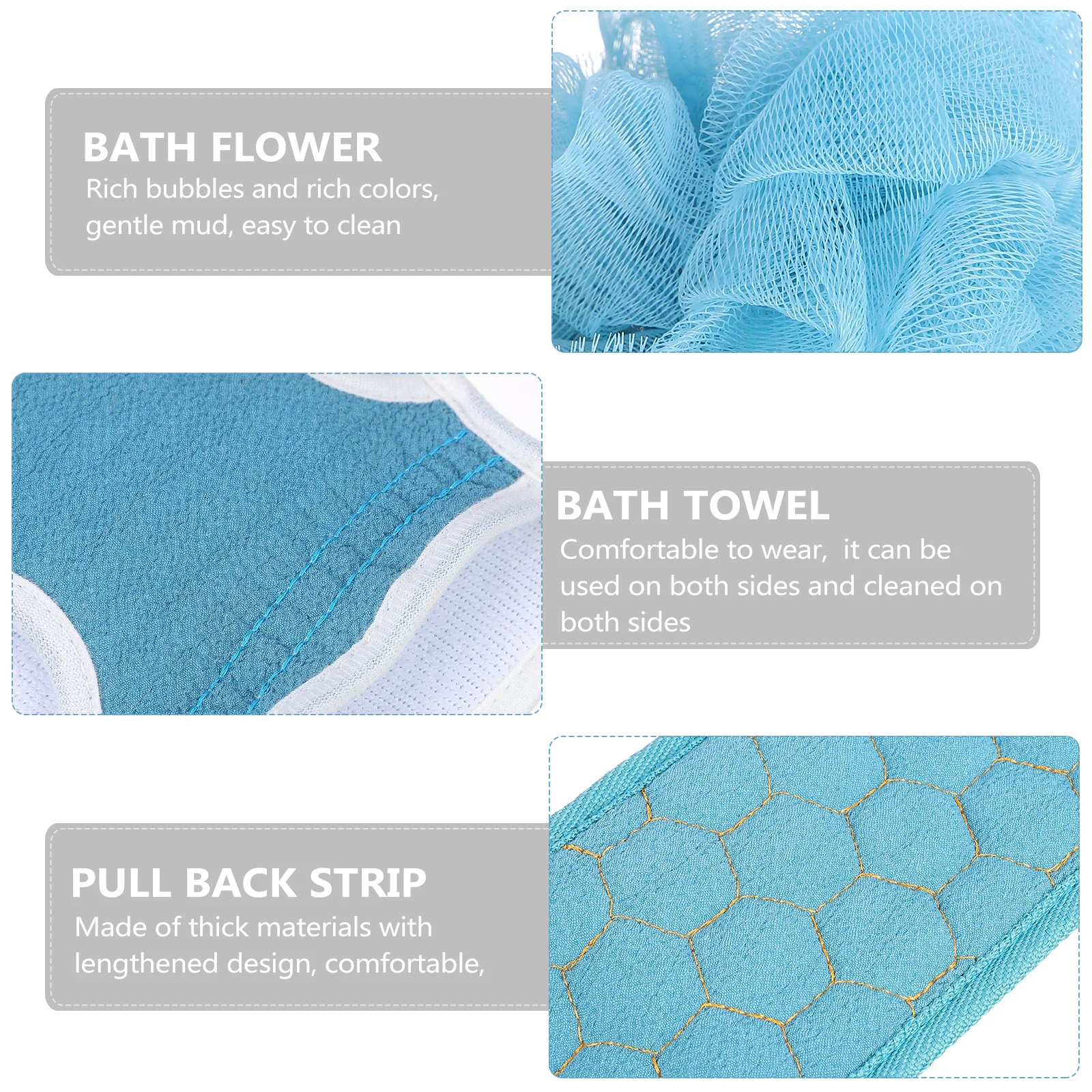 3 قطعة مجموعة غسيل الحمام سميكة التقشير دش قفازات لظهر الرقبة الكتف تنظيف الوجهين غسل القماش فرك منشفة الطين