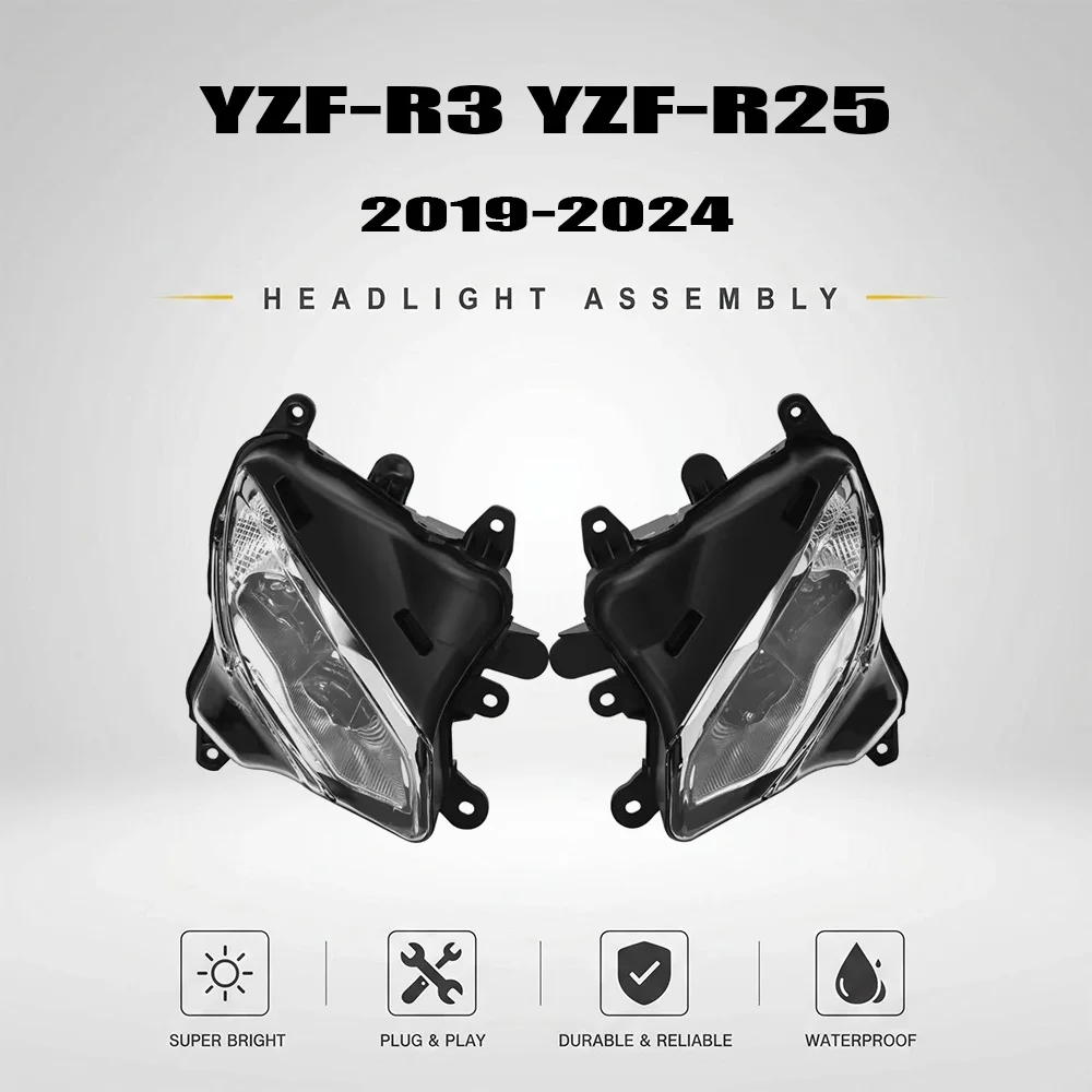 For Yamaha YZF-R3 YZF-R25 2019-2024 Motorcycle Front LED Headlight Assembly