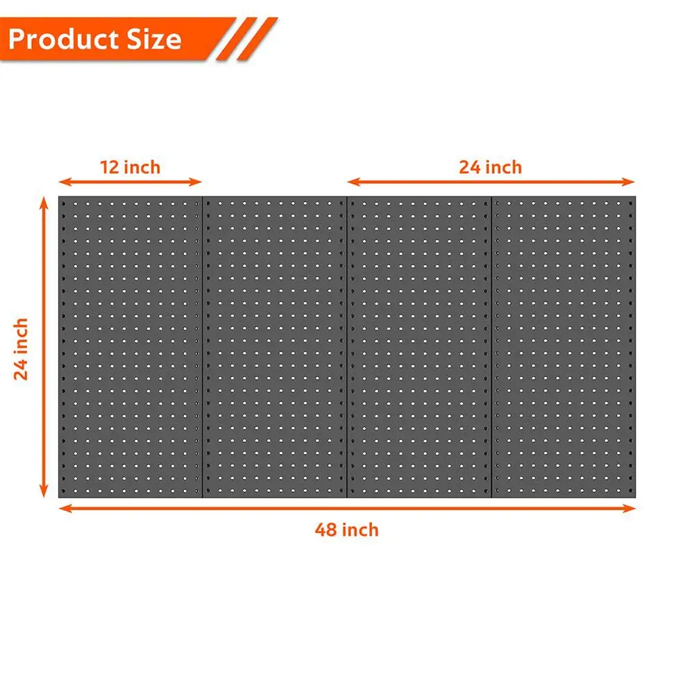 RV Metal Nail Board Wall Panel Nail Board for Storage of Garage Tools 4Pcs Metal Pegboard Wall Panels Peg Boards for Garage Tool
