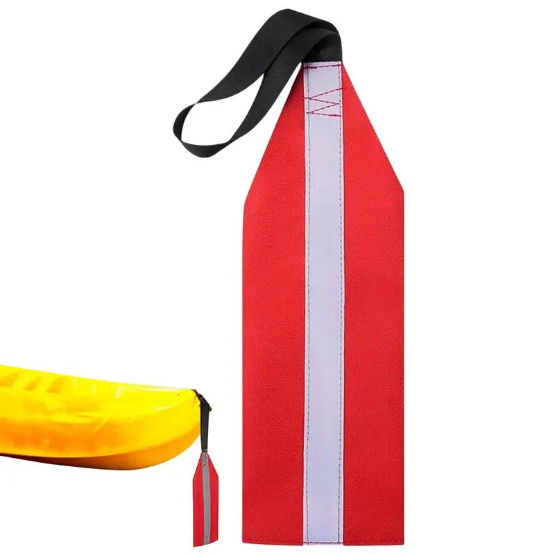 Kayak Flags With Webbing Safety Travel Flags For Boats Warning Flag For Canoes Boats Reflective Towing Safety Accessories Kit