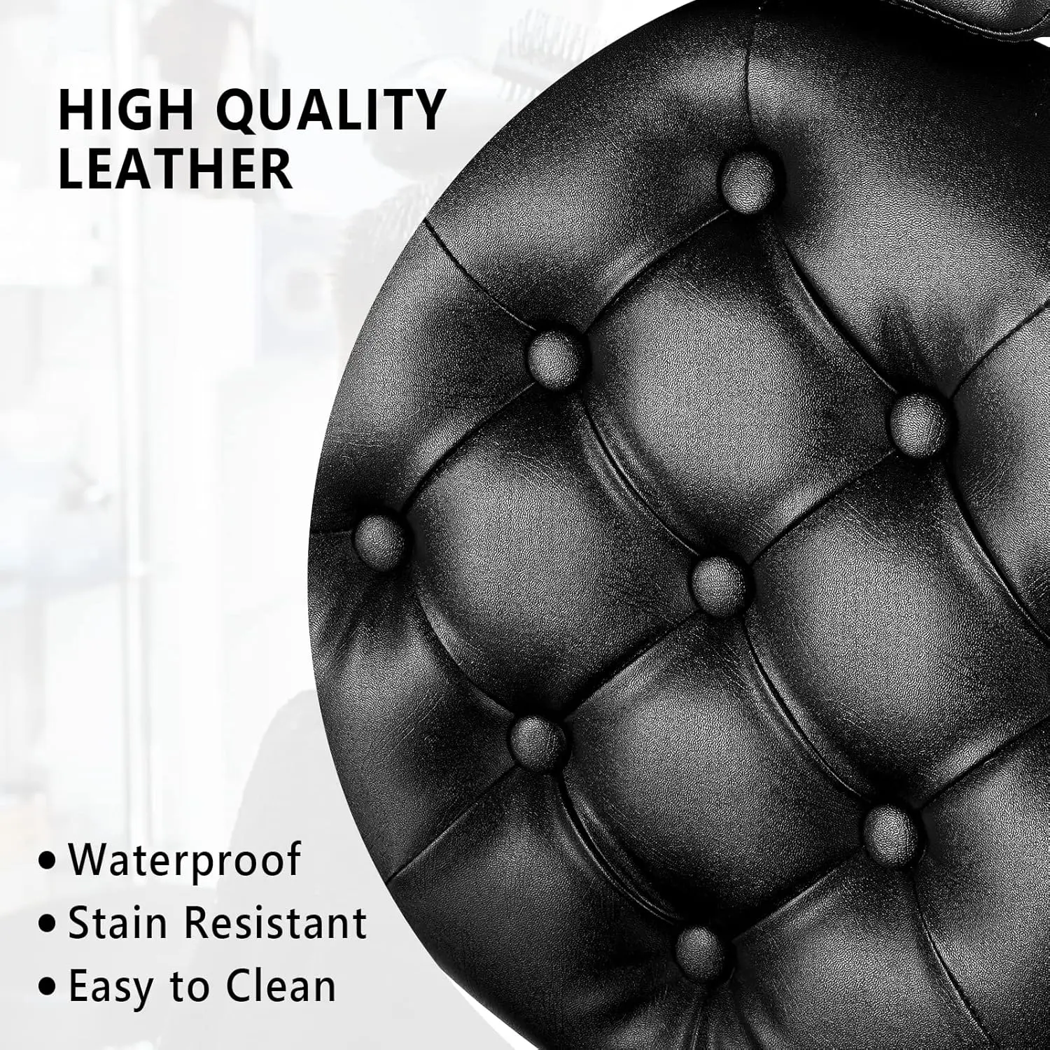 Silla reclinable hidráulica para salón de belleza, sillón de alta resistencia, estilo Retro negro, giratoria de 360 grados