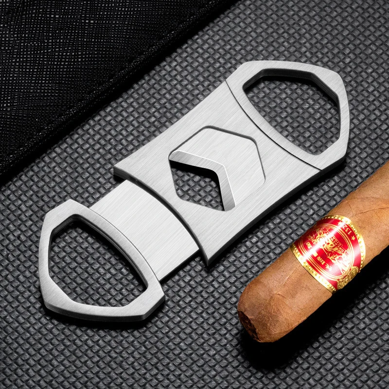 BOLTIFY 1PC Portable Stainless Steel Double-edged Cigar Scissors Stainless Steel Cigarette Clipper Metal Cigar Pliers Cutter