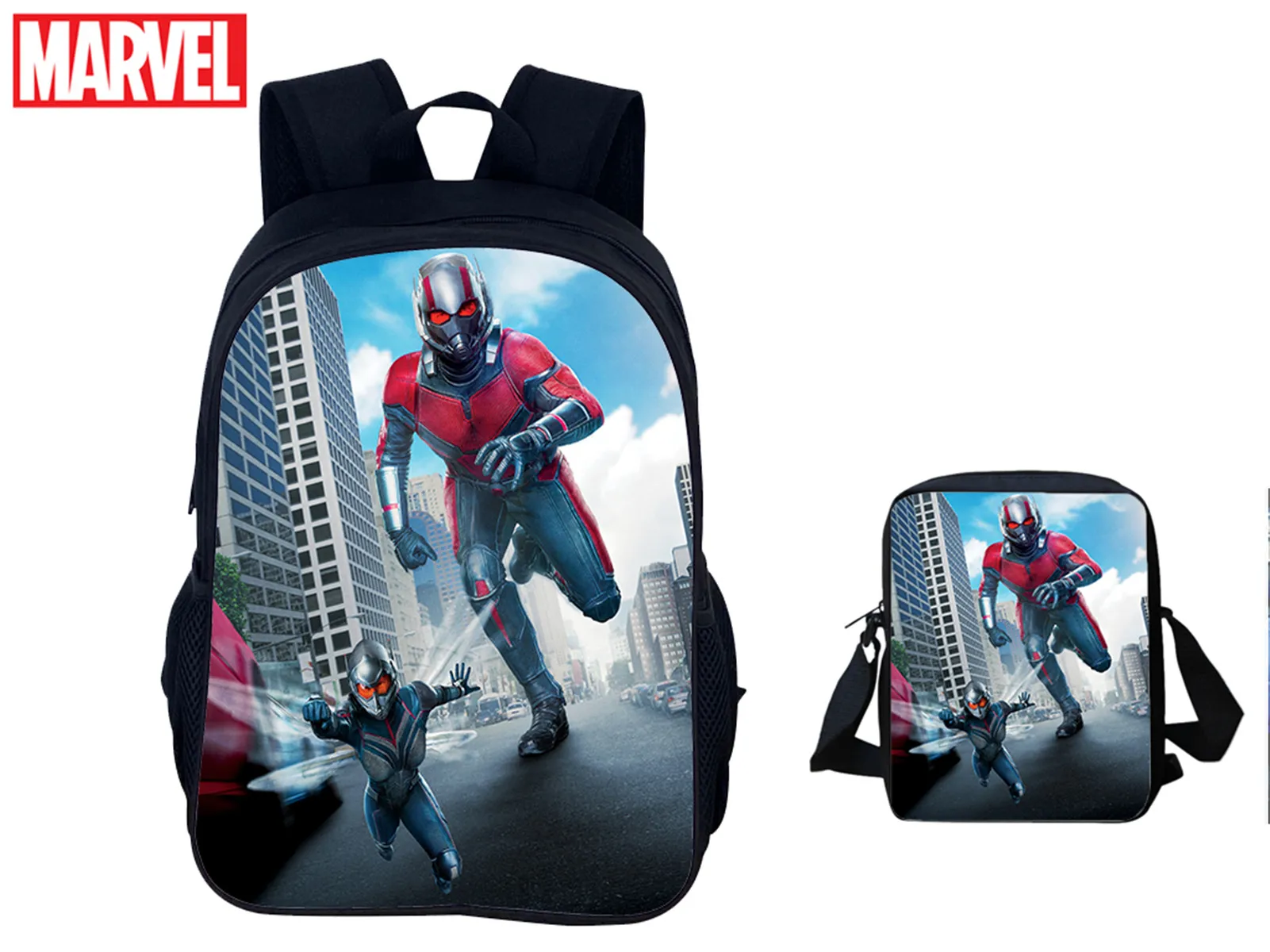 

Ant-Man 2 in 1 Set-Canvas Lightweight Backpack with Shoulder Bag,Durable Schoolbag for Unisex Boy Girl