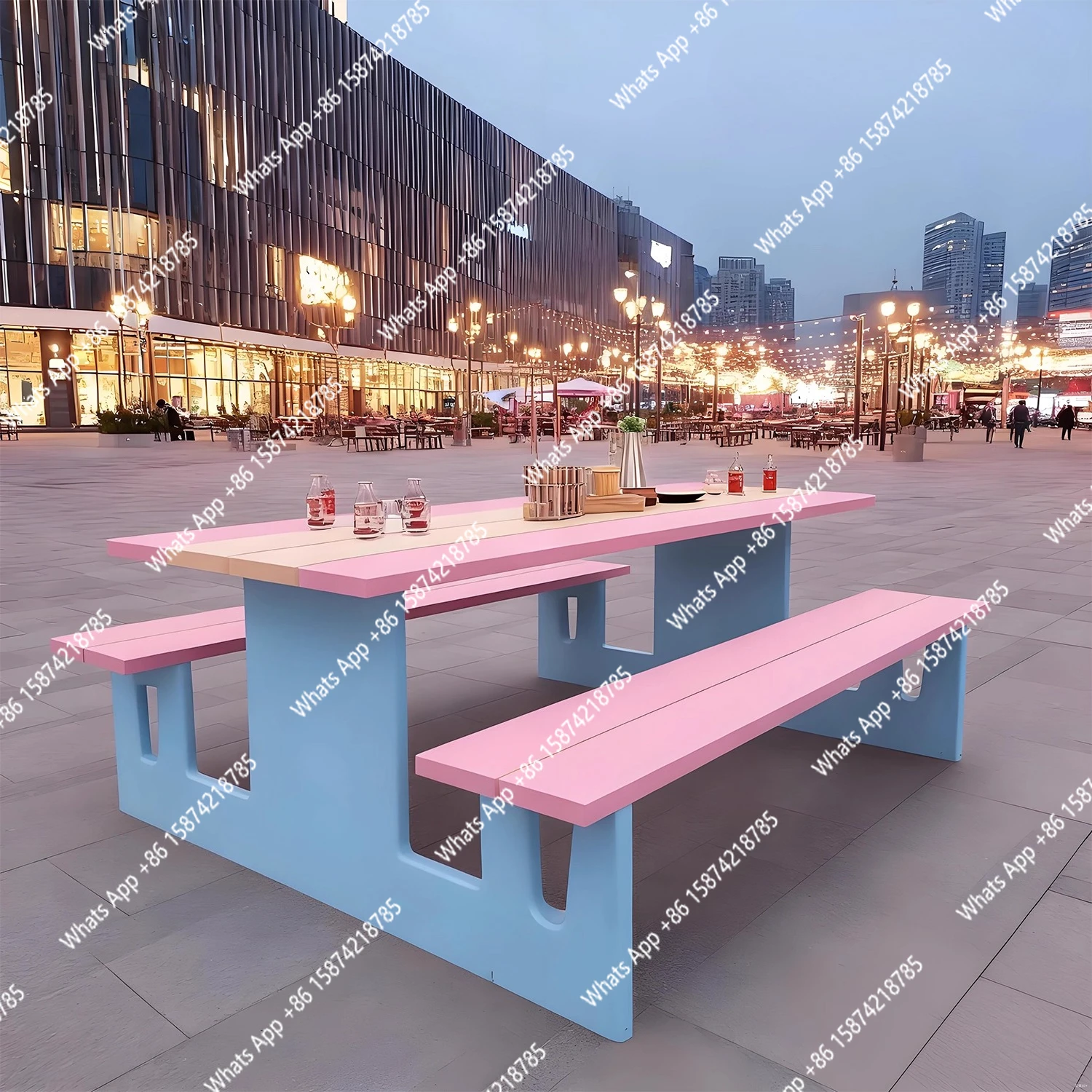 

Outdoor one-piece table and chairs wrought iron sunscreen one table and two chairs outdoor courtyard leisure combination