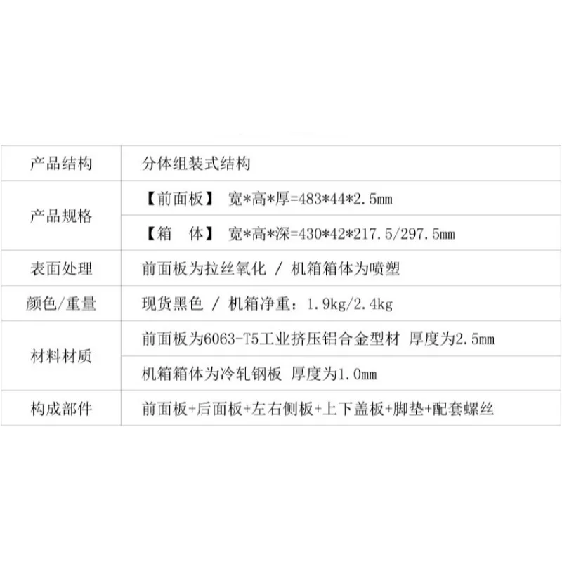19 inches 1U standard chassis; Rack-mountable 1U plug-in box; Non-standard sheet metal chassis; Industrial control chassis