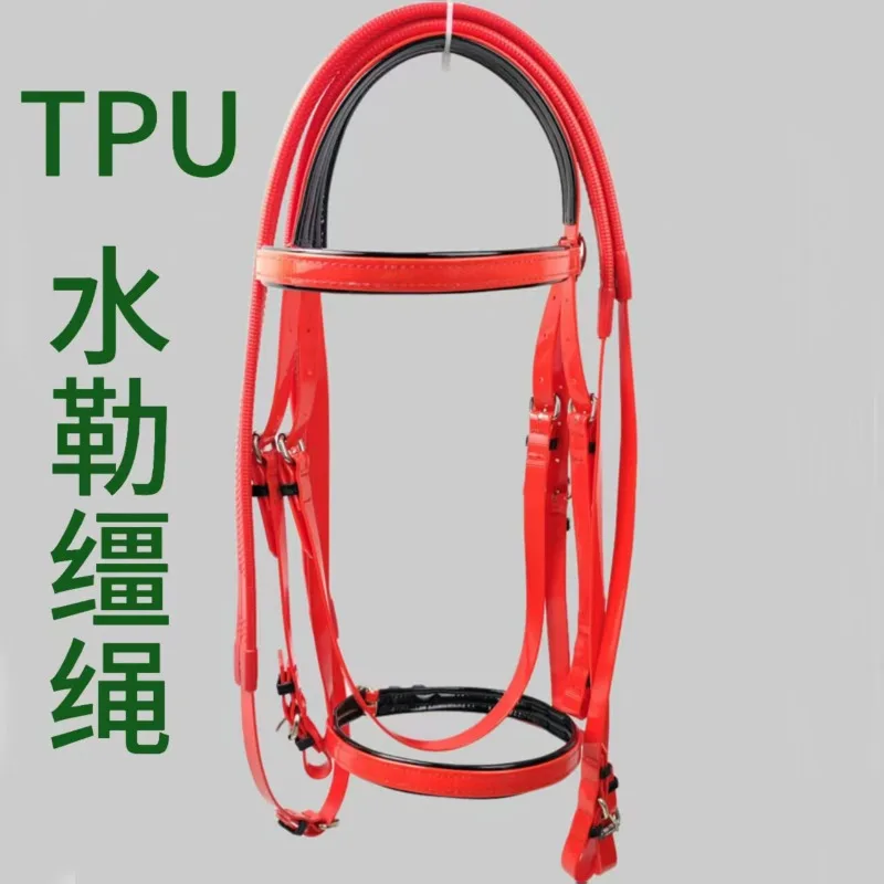 TPU reins speed reins bit full bridle saddle accessories horse strap nose leather antifreeze harness
