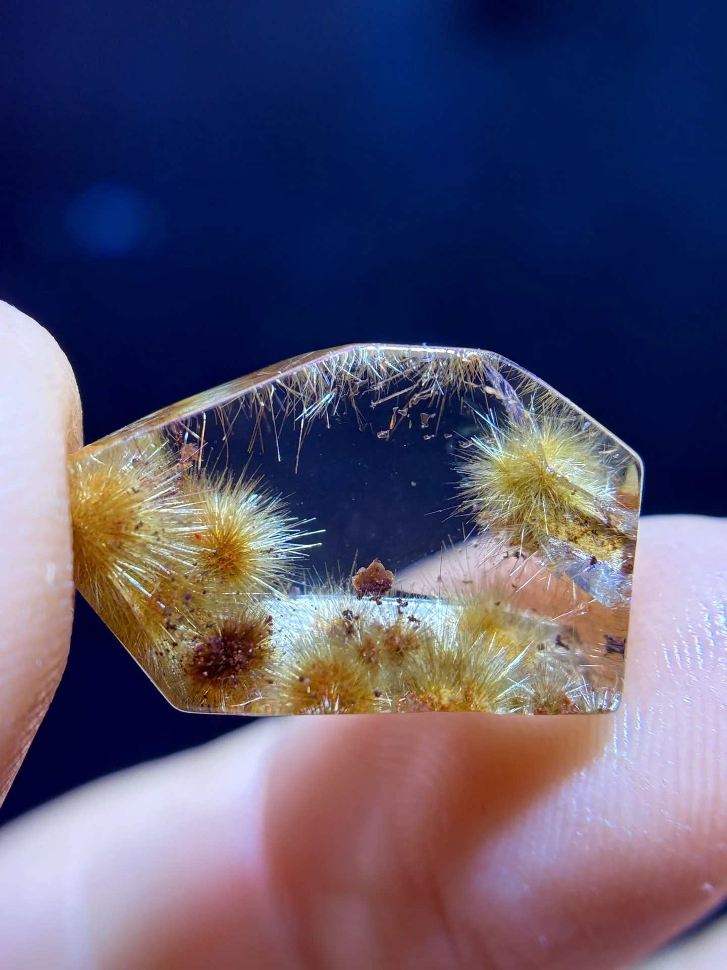 

Natural Gold Rutilated Quartz Pendant Jewelry 18.8/11.7/7mm Oval Water Drop Flower Men Women Brazil AAAAAAA