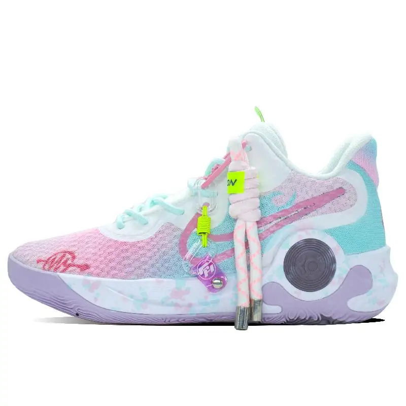 

[Нестрастные брызги чернил на заказ] Баскетбольные кроссовки Nike KD Trey 5 IX, унисекс, средние кеды, синие/розовые