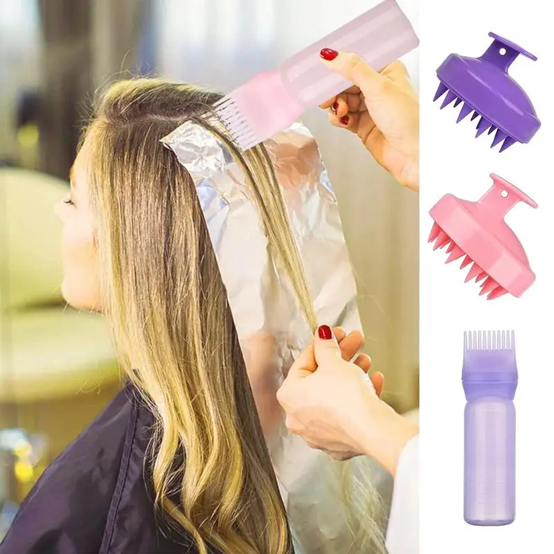 

Hair Dye Brush Bottle Hair Dye Brush Dispenser Portable Hair Tool Applicator Brush Bottle For Shampooing Cleansing Pet