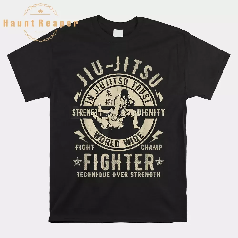 Haunt Reaper Men T Shirt Bjj T Brazilian Jiu Jitsu Fighter Jiu Jitsu Fighter Shirt For Men Custom T-Shirt Rife Printed